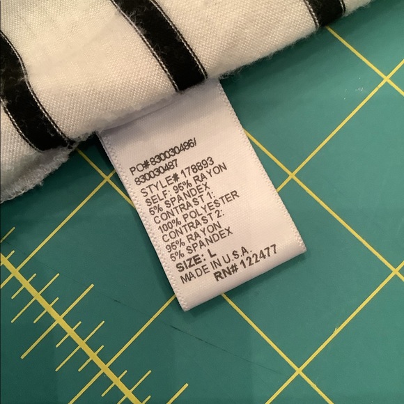 Sheer Over Black and White Striped Blouse - Picture 6 of 6